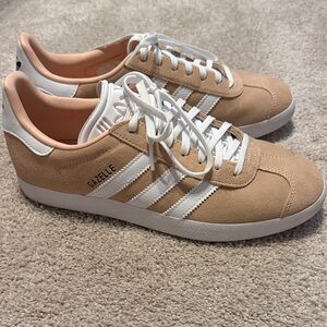 Adidas Gazelle Beige and White Womens Sneakers